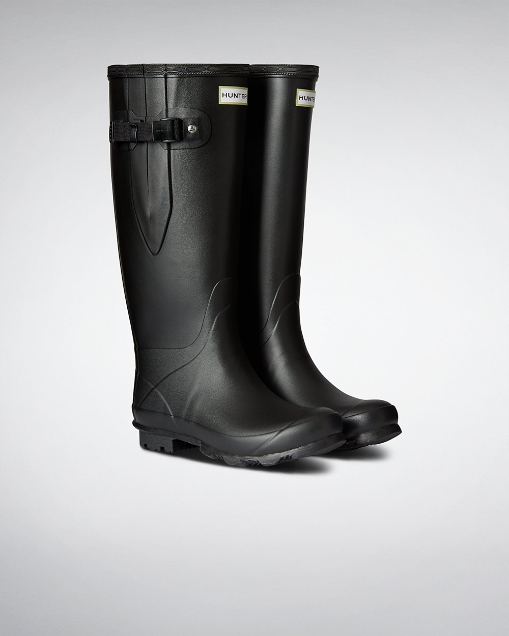 Botas de Lluvia Anchas Hunter Mujer - Norris Field - Negros - LTQGFIX-95